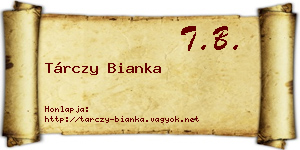 Tárczy Bianka névjegykártya